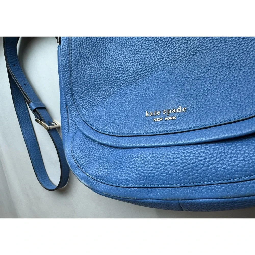 Kate Spade Roulette Small Saddle Crossbody Bag Deep Cornflower